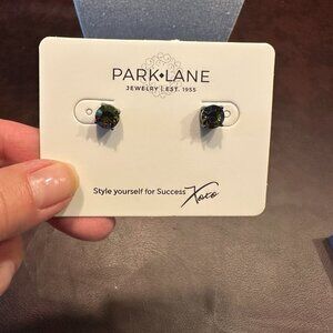 Park Lane Impressions Earrings NEW!  Northern Lights 3 carat cz's green, black